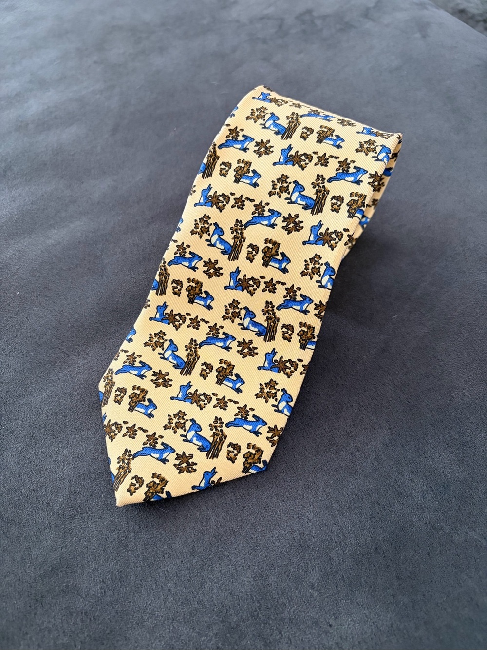 Holland & Holland London Silk Rabbit Hare Made England Tie